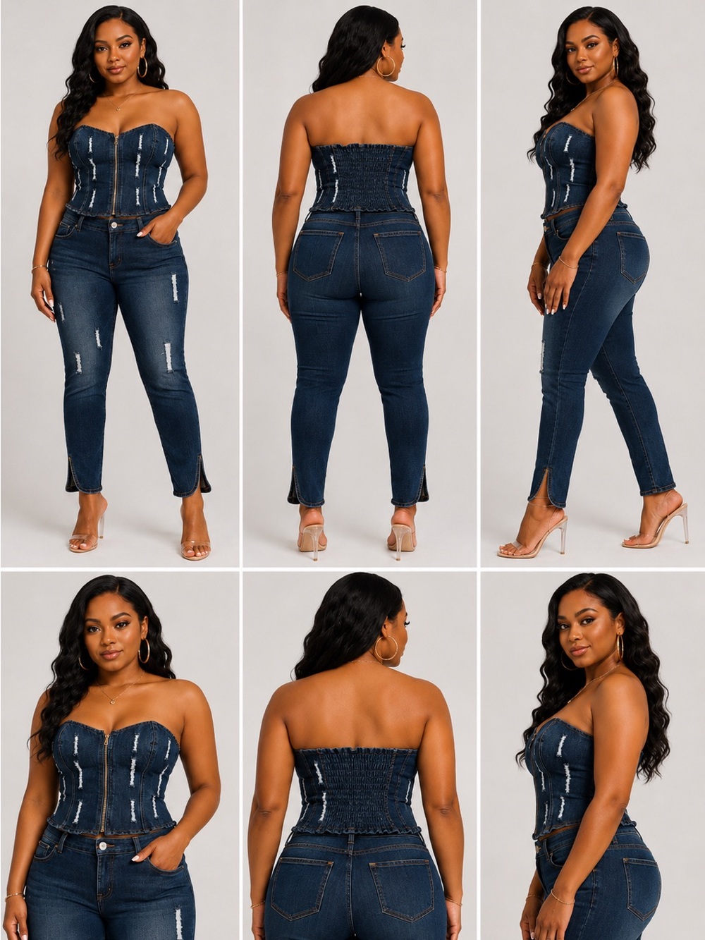 Ashley Stewart Indigo Blue Denim High-Waist Jeans